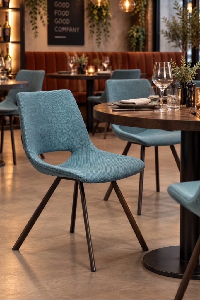 Eetkamerstoel Sophie stof blauw