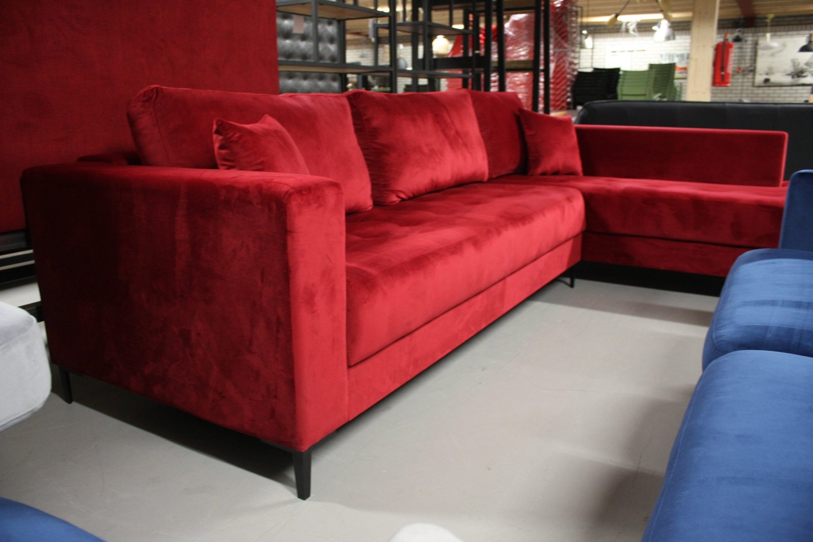 Hoekbank Milla rood velvet - Afbeelding 2