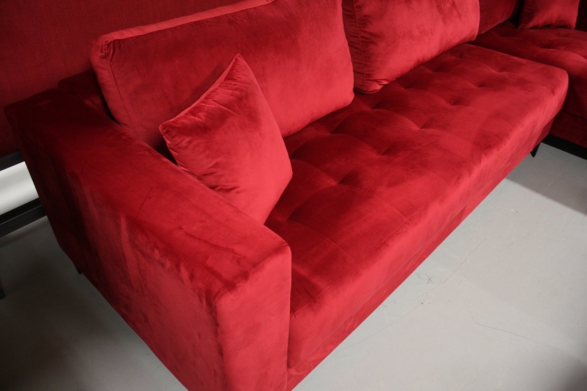 Hoekbank Milla rood velvet - Afbeelding 3