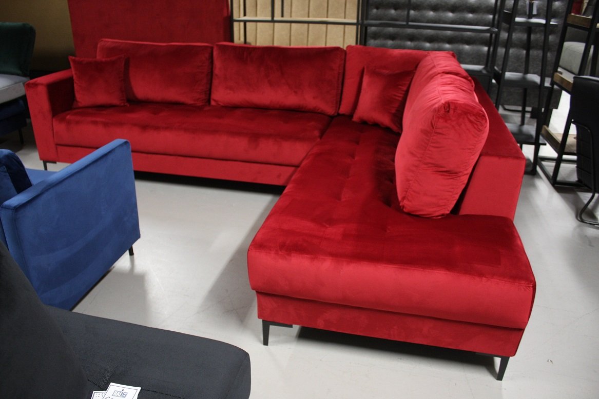 Hoekbank Milla rood velvet - Afbeelding 4