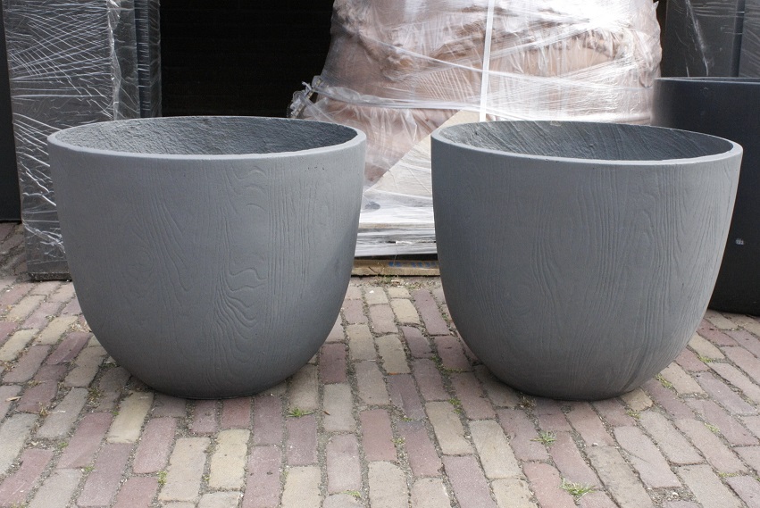 Bloempot rond clayfibre