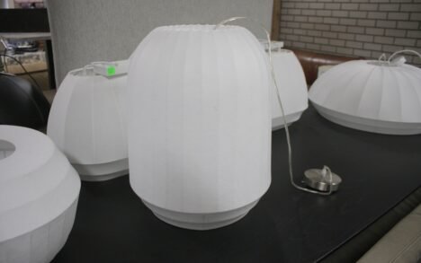 Hanglamp stof wit Ø40x50