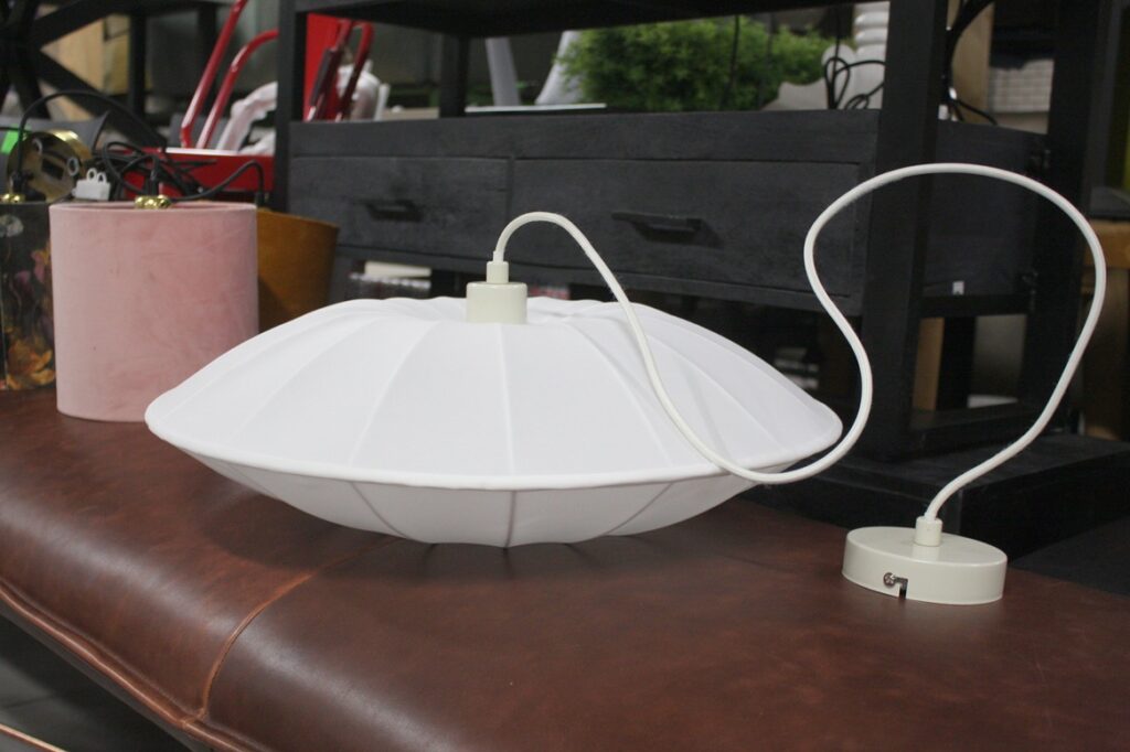 Hanglamp UFO wit stof Ø50