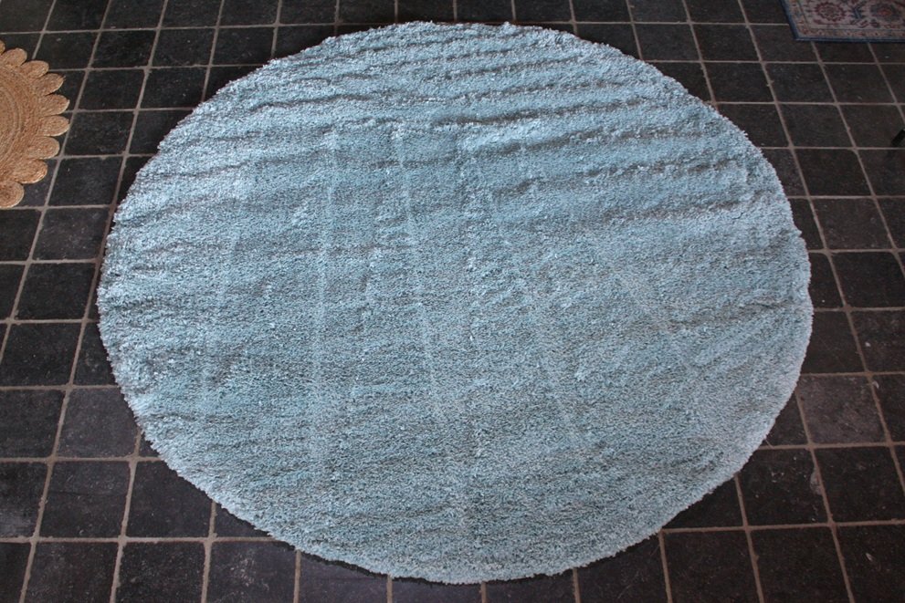 Vloerkleed Pearl Soft Ø200 blauw
