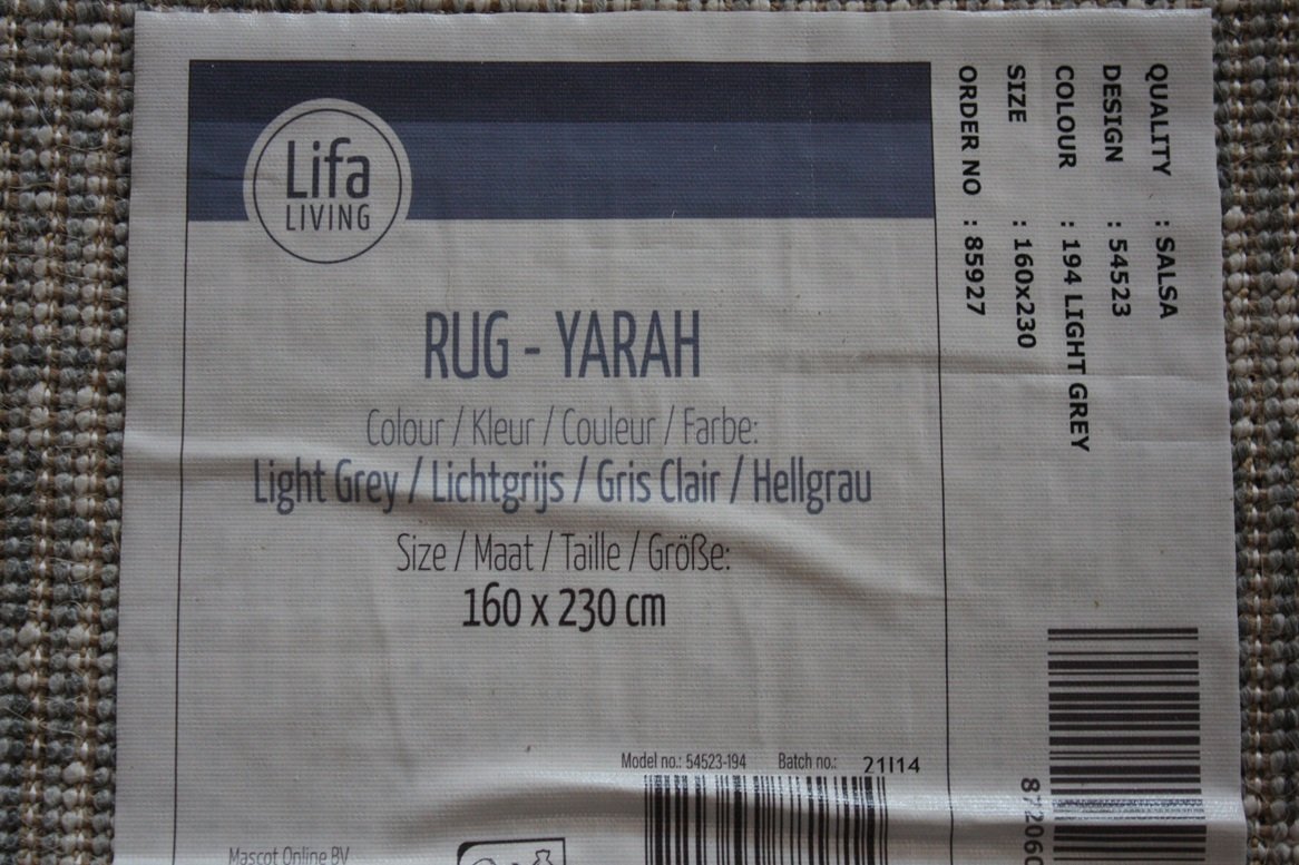 Vloerkleed Yara lichtgrijs Lifa Living 160x230 - Afbeelding 4