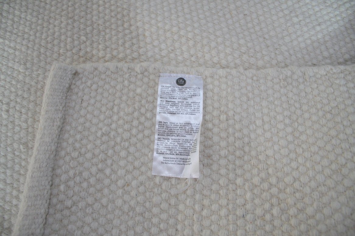 Vloerkleed wol wit Lifa Living 140x200 - Afbeelding 2