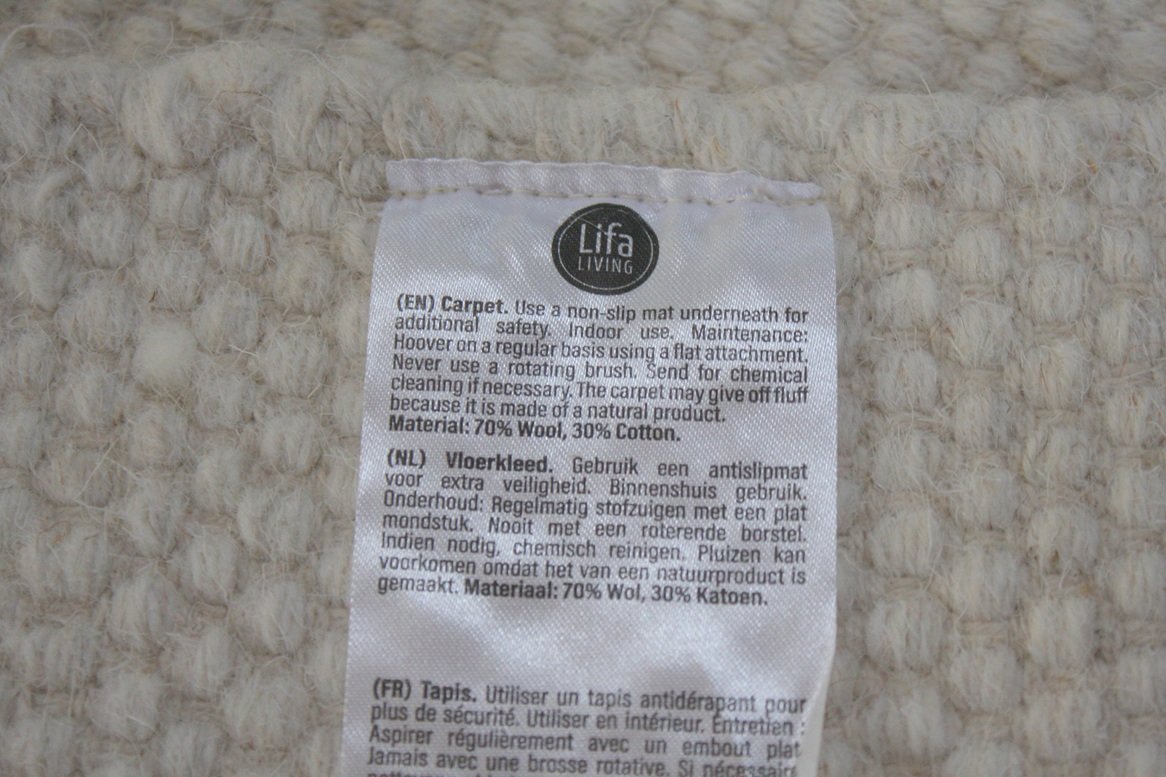 Vloerkleed wol wit Lifa Living 140x200 - Afbeelding 3
