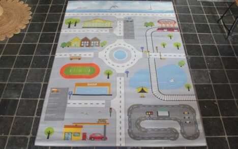 Vloerkleed / speelkleed Pleun onderweg grijs 160x230