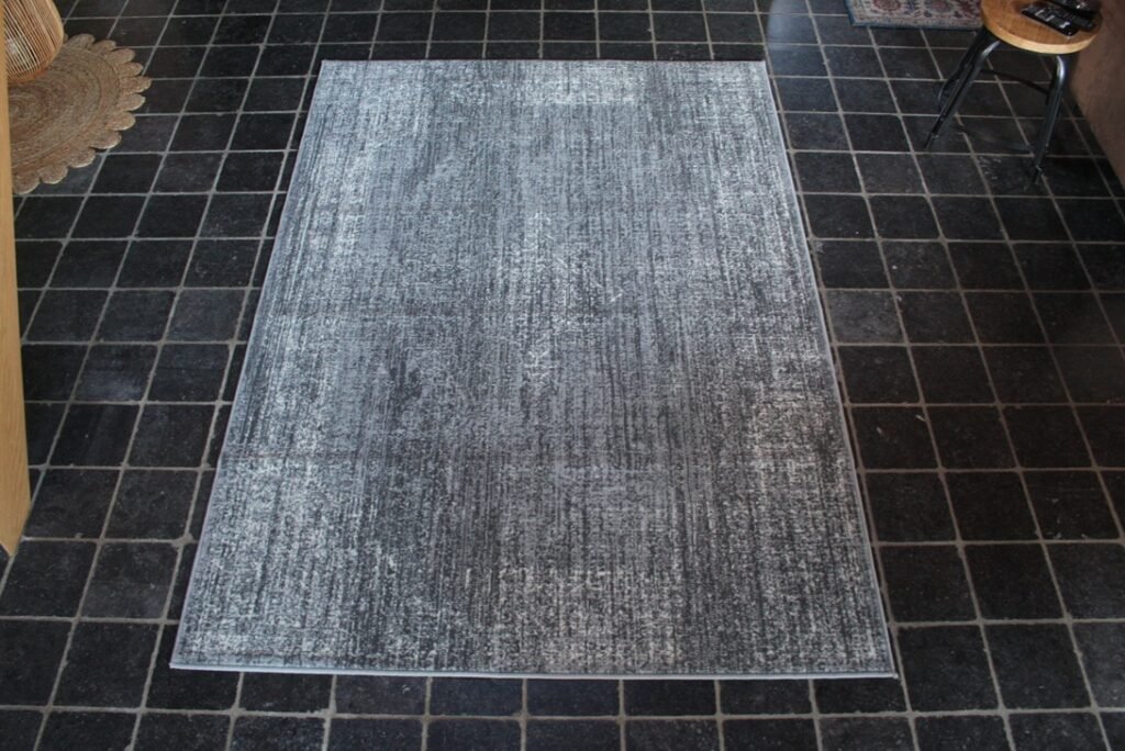 Vloerkleed grijs gemeleerd 160x230