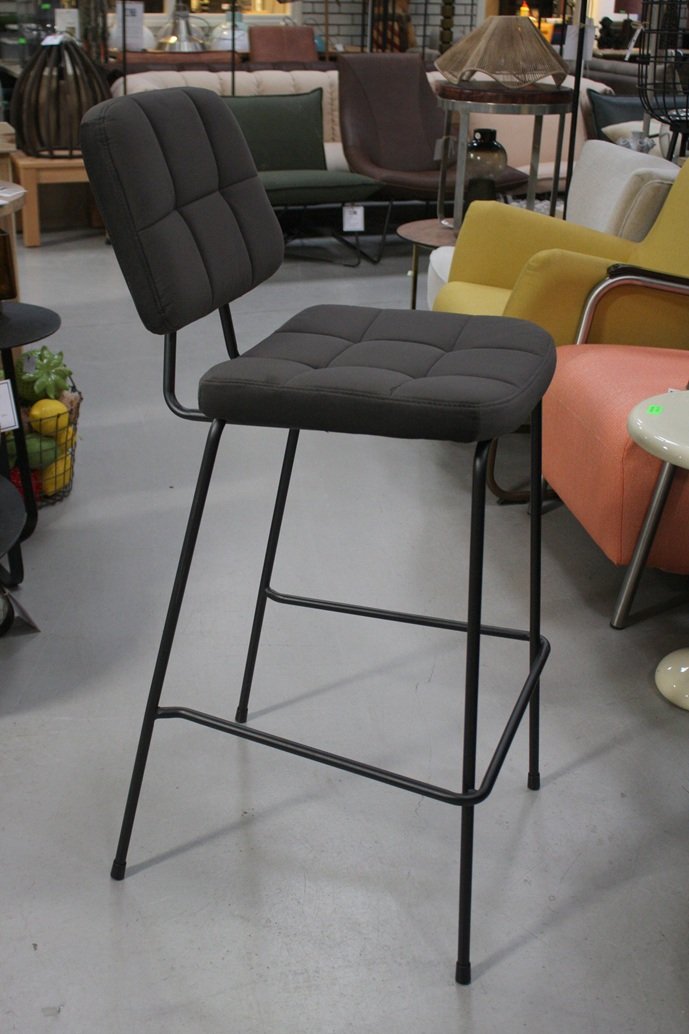 Barstoel velvet antraciet