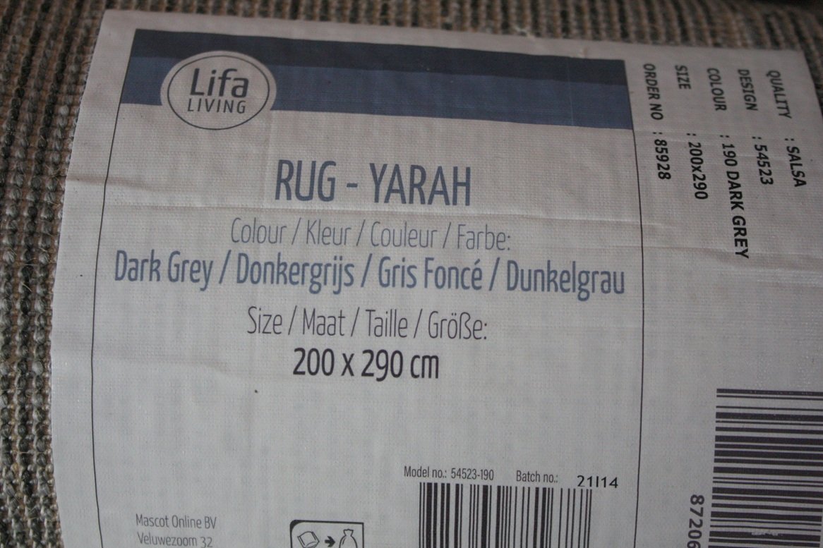 Vloerkleed Yarah donkergrijs Lifa Living 200x290 - Afbeelding 3