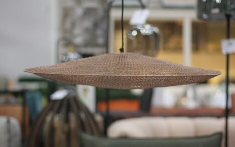 Platte hanglamp metaal Ø47 cm.