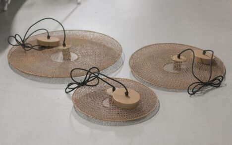 Platte hanglamp metaal Ø58 cm.