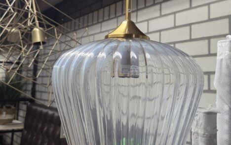 Hanglamp glas ribbel Ø20