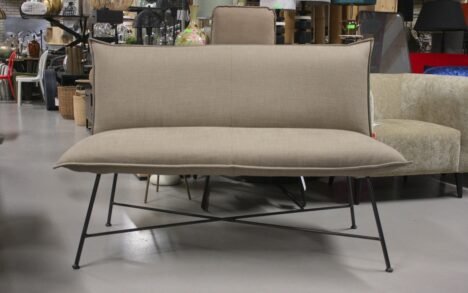 Eetkamerbank Vidar Jess Design leer & stof 135 cm.