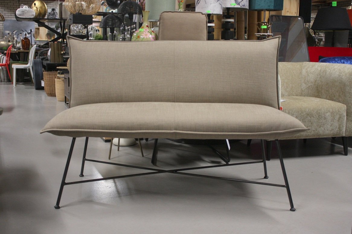 Eetkamerbank Vidar Jess Design leer & stof 135 cm.