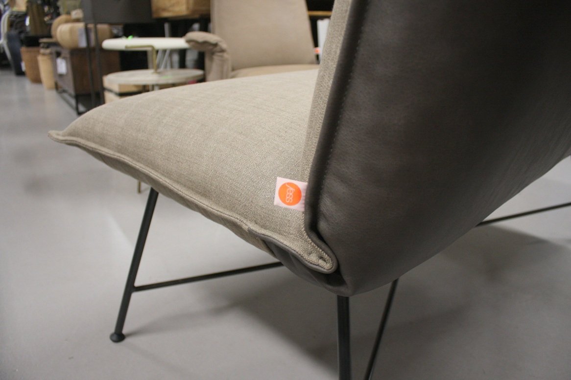 Eetkamerbank Vidar Jess Design leer & stof 135 cm. - Afbeelding 4