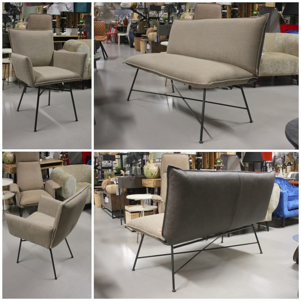 Eetkamerbank Vidar + 2 eetkamerstoelen Sanne Jess