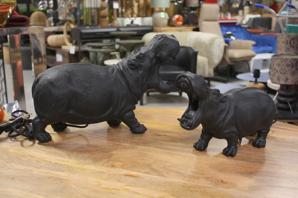 Tafellamp Hippo zwart (set van 2)
