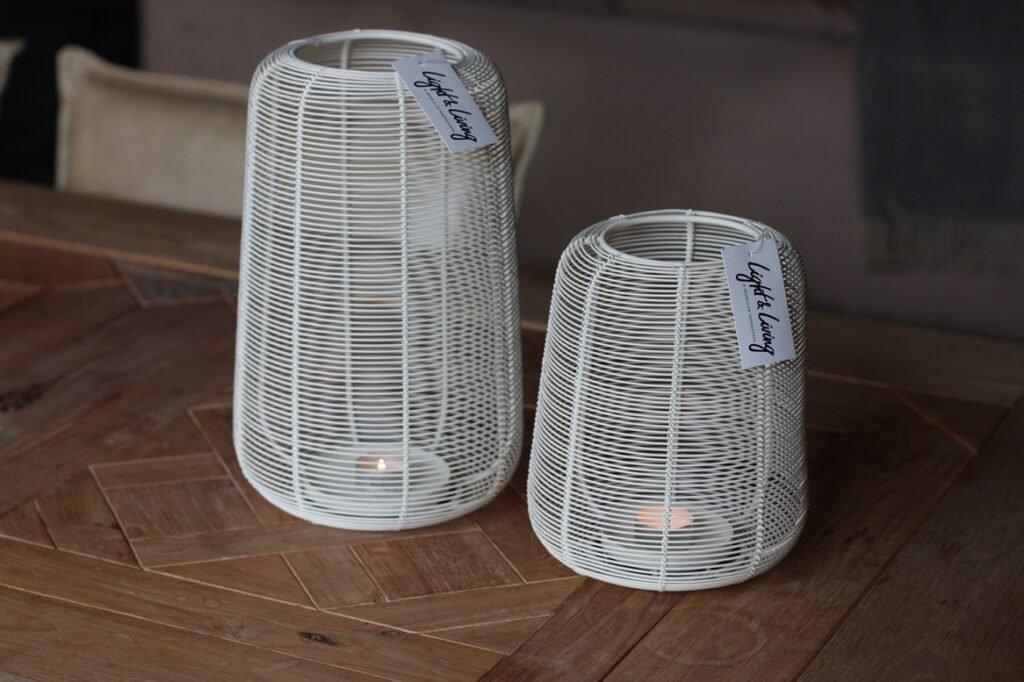 Windlicht ADETA wit Light & Living (set van 2)