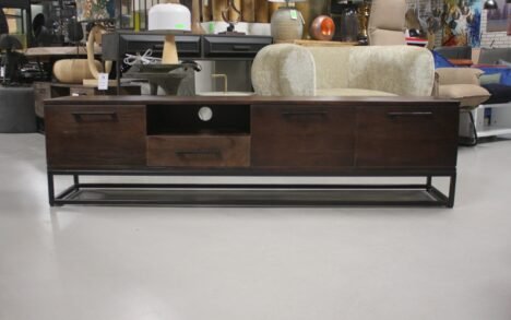 Tv meubel bruin mangohout 175 cm.