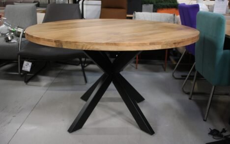 Eettafel mangohout naturel Ø150