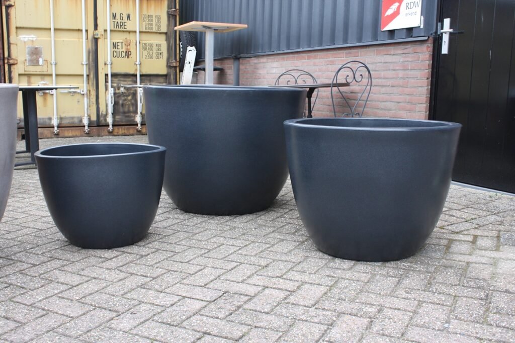 Bloempot kunststof antraciet Ø100 (in- en outdoor)
