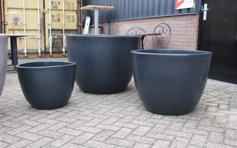 Bloempot kunststof antraciet Ø100 (in- en outdoor)