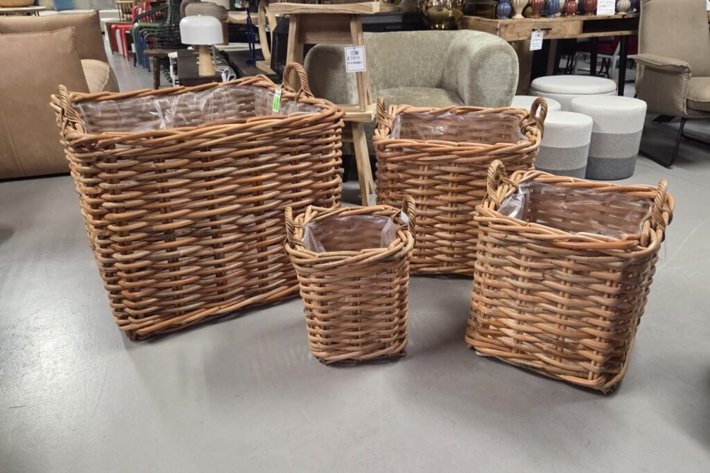 Rotan mand vierkant 33x33x37