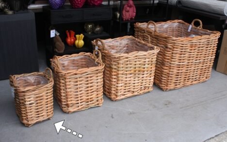 Rotan mand vierkant 33x33x37