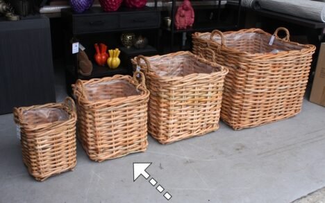 Rotan mand vierkant 45x45x45