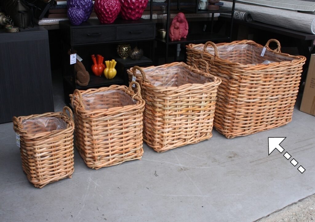 Rotan mand vierkant 80x80x65