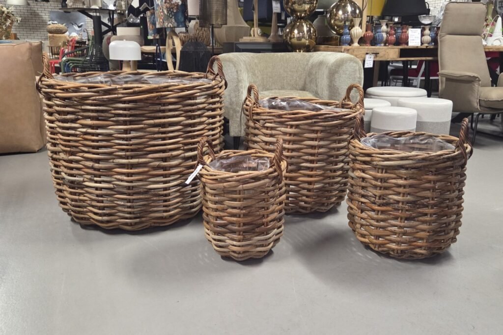 Rotan mand rond Ø80