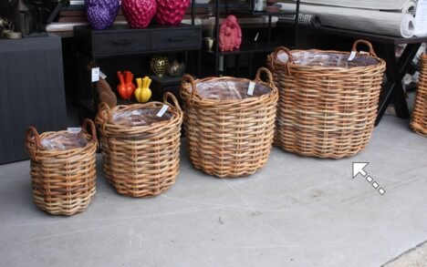 Rotan mand rond Ø80