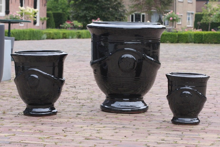 Bloempot Anduze stijl zwart Ø60