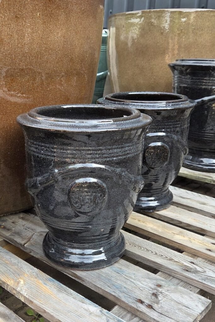 Bloempot Anduze stijl zwart Ø29