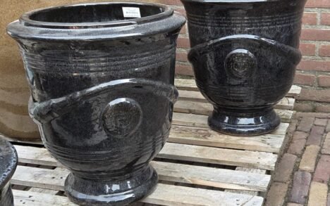 Bloempot Anduze stijl zwart Ø40