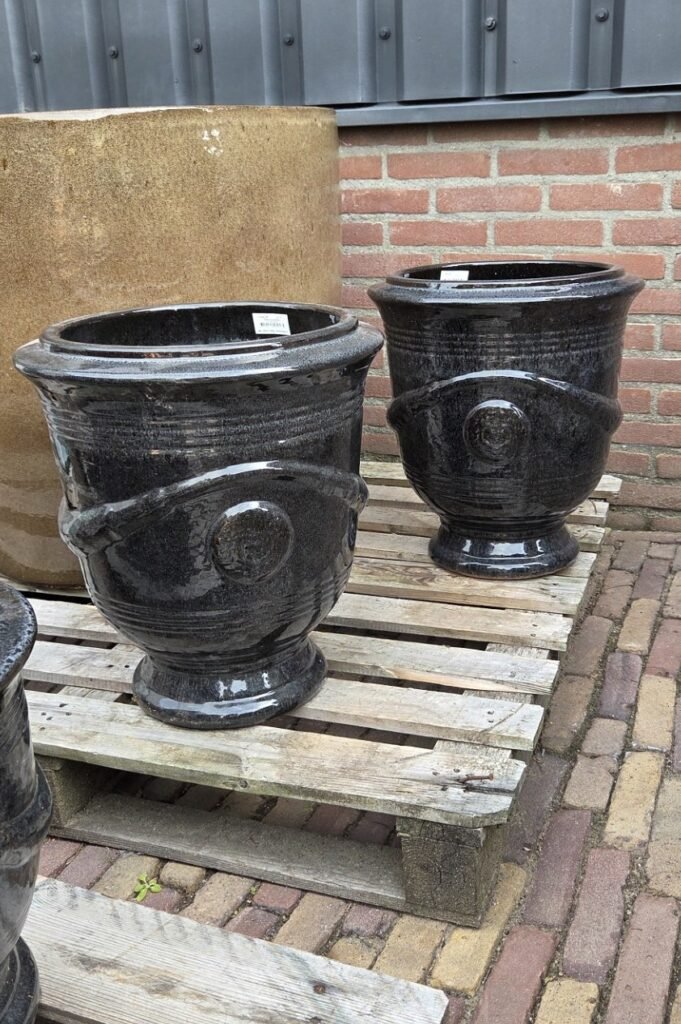 Bloempot Anduze stijl zwart Ø40