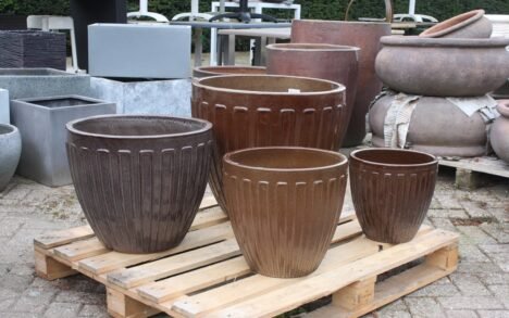 Bloempot geglazuurd Macchiato Ø58