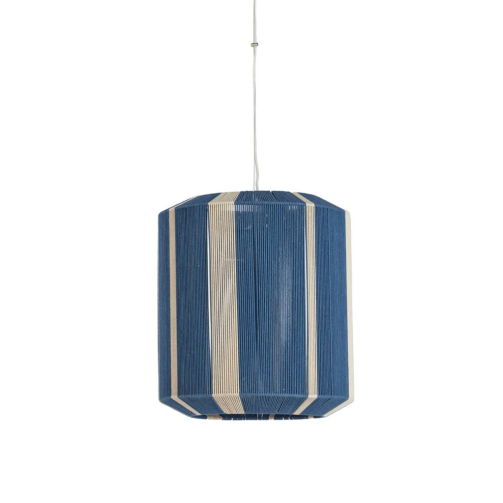 Hanglamp KOZANA creme + blauw Light & Living Ø48x55