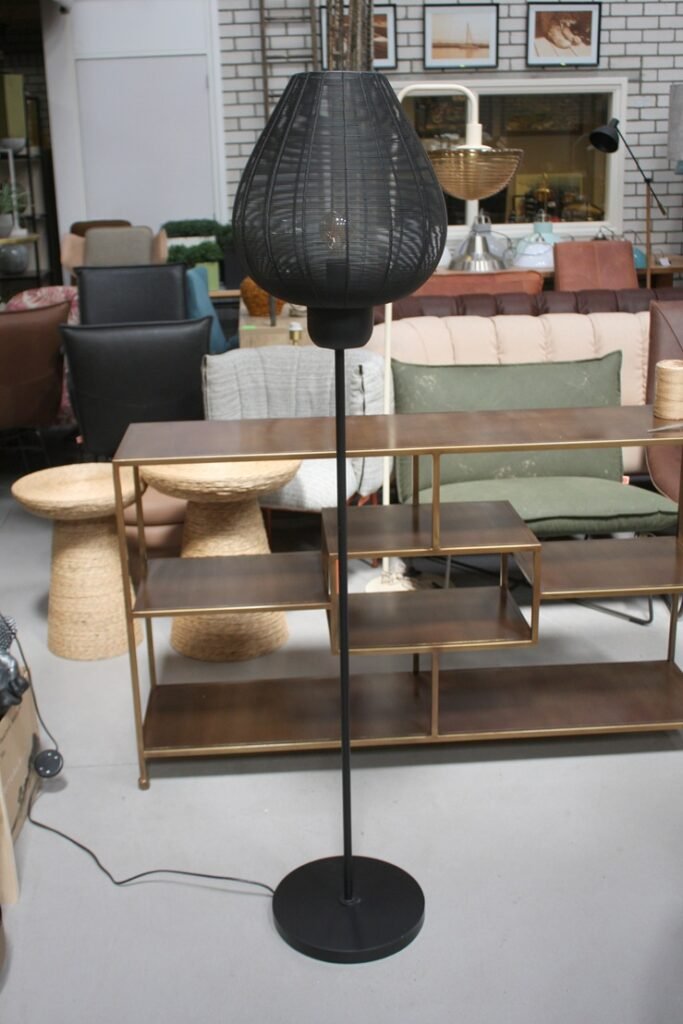 Vloerlamp zwart metaal