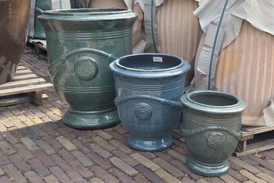Bloempot Anduze stijl mosgroen Ø29