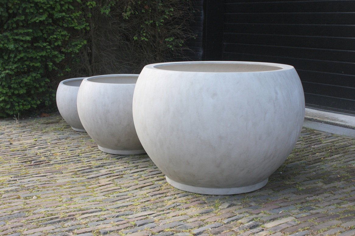Bloempot Monika Fiberstone zand Ø110 - Afbeelding 2