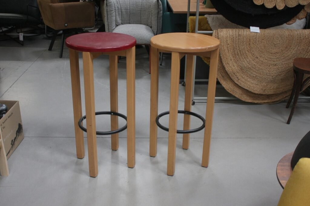 Barkruk hout & metaal