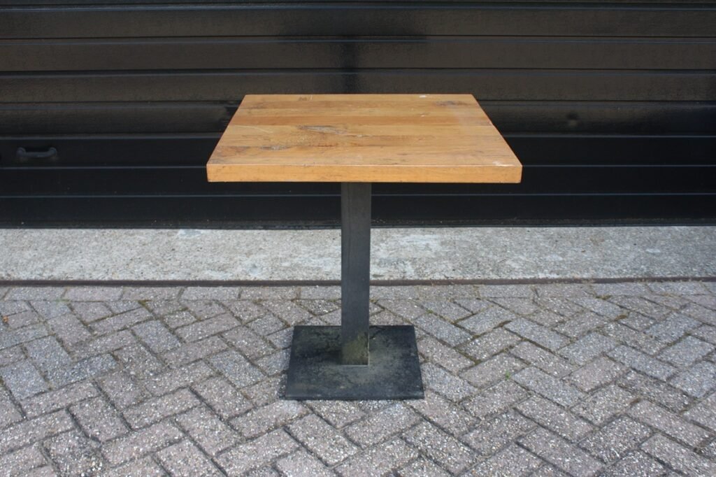 Tafel metaal & hout 70x70