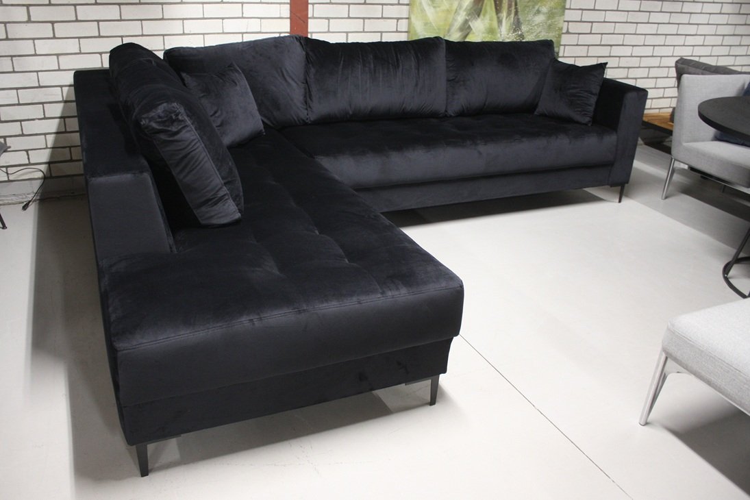 Hoekbank Mila zwart velvet - Afbeelding 5