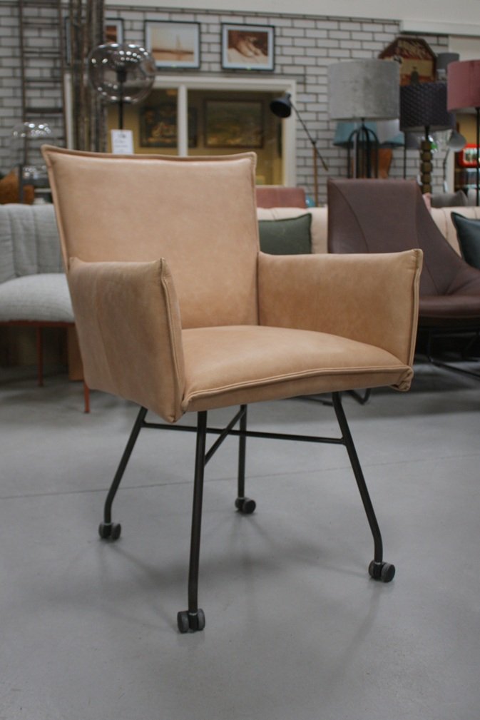 Eetkamerstoel Sanne Jess Design wieltjes (Bonanza Naturel)
