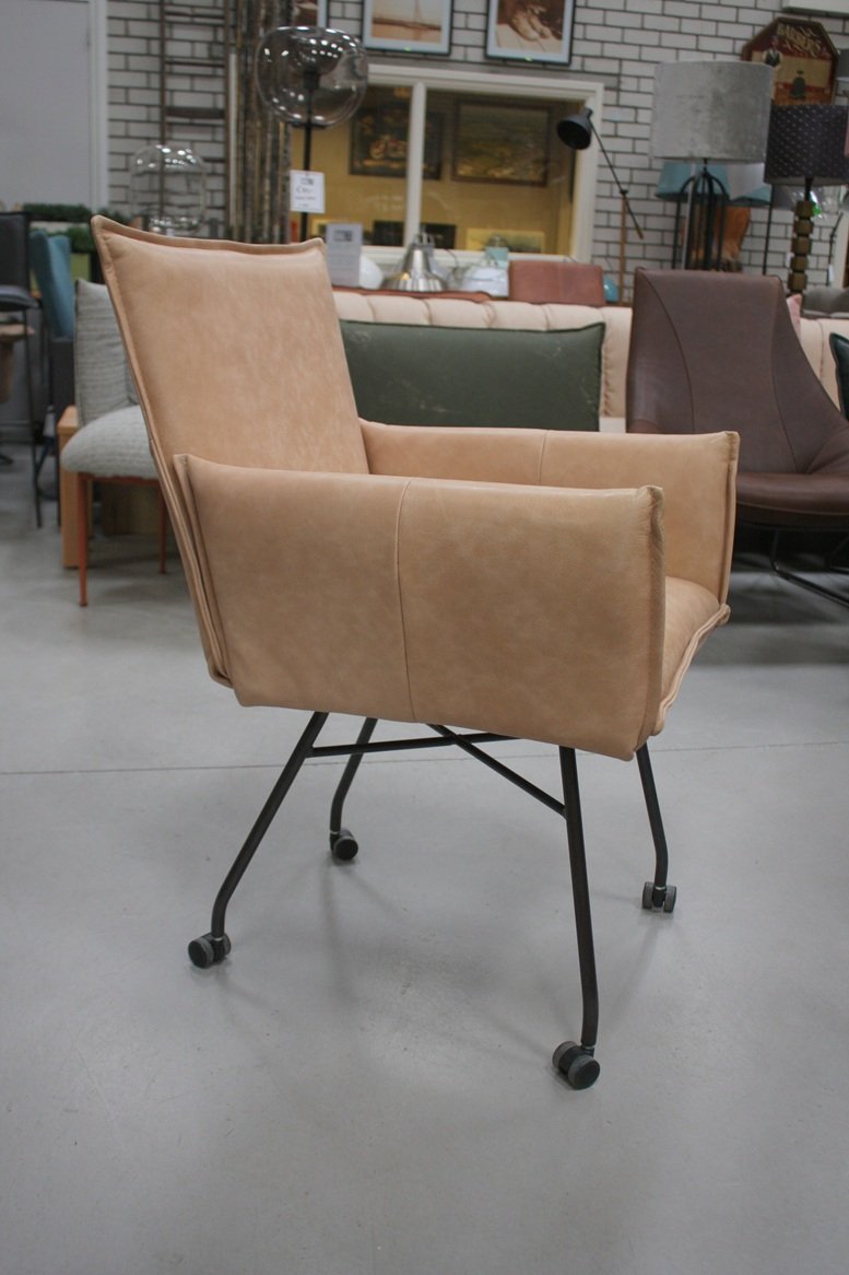 Eetkamerstoel Sanne Jess Design wieltjes (Bonanza Naturel) - Afbeelding 3