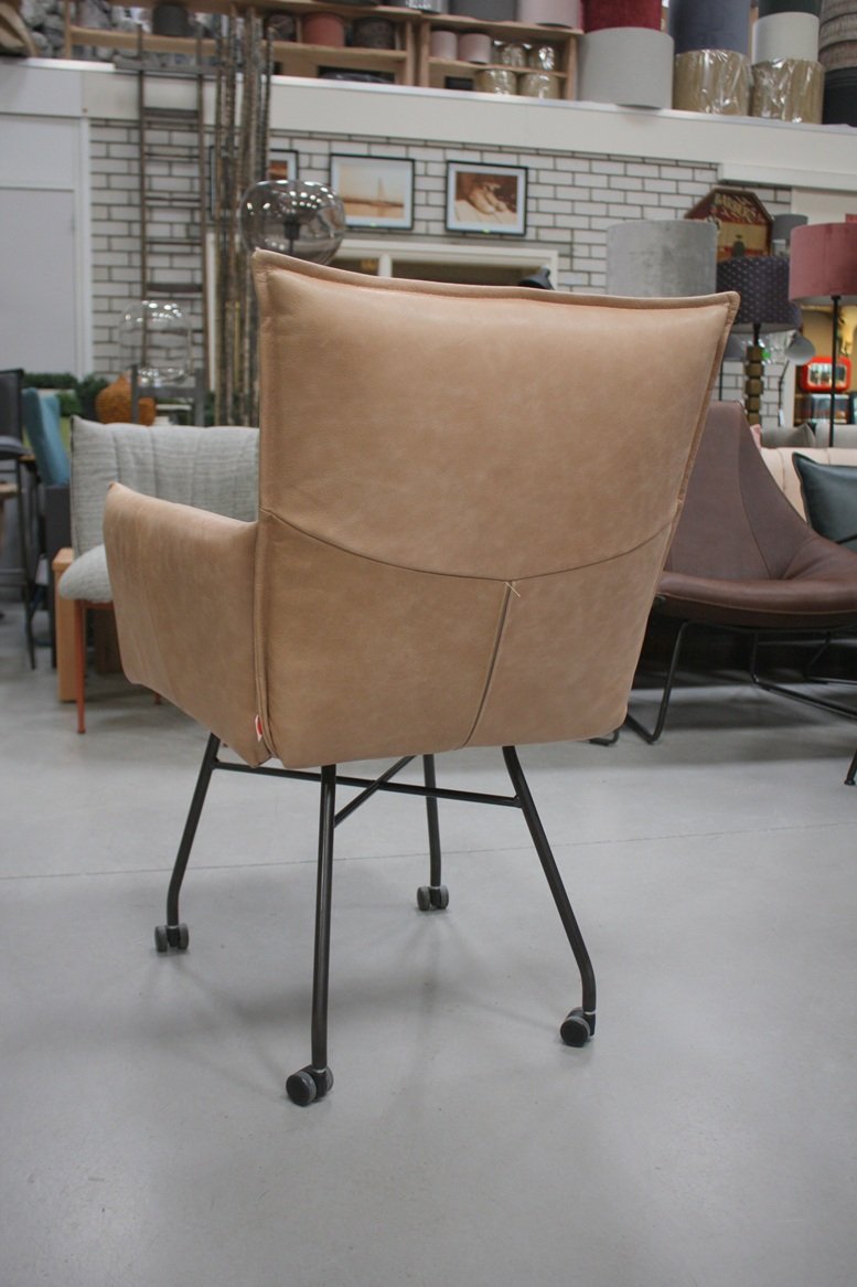 Eetkamerstoel Sanne Jess Design wieltjes (Bonanza Naturel) - Afbeelding 2