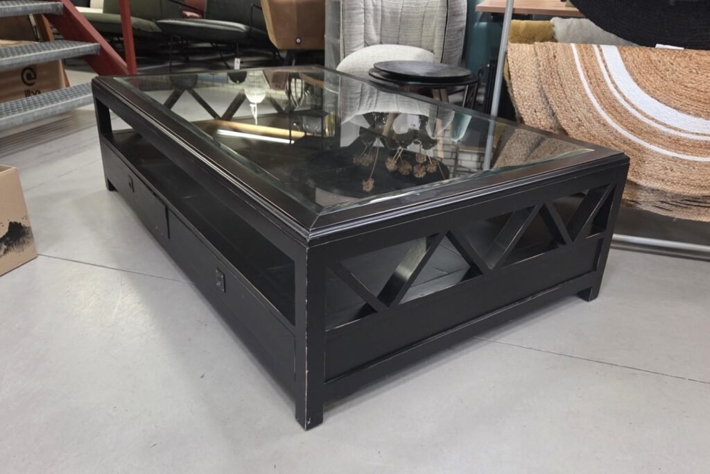 Salontafel zwart 160x100 cm.